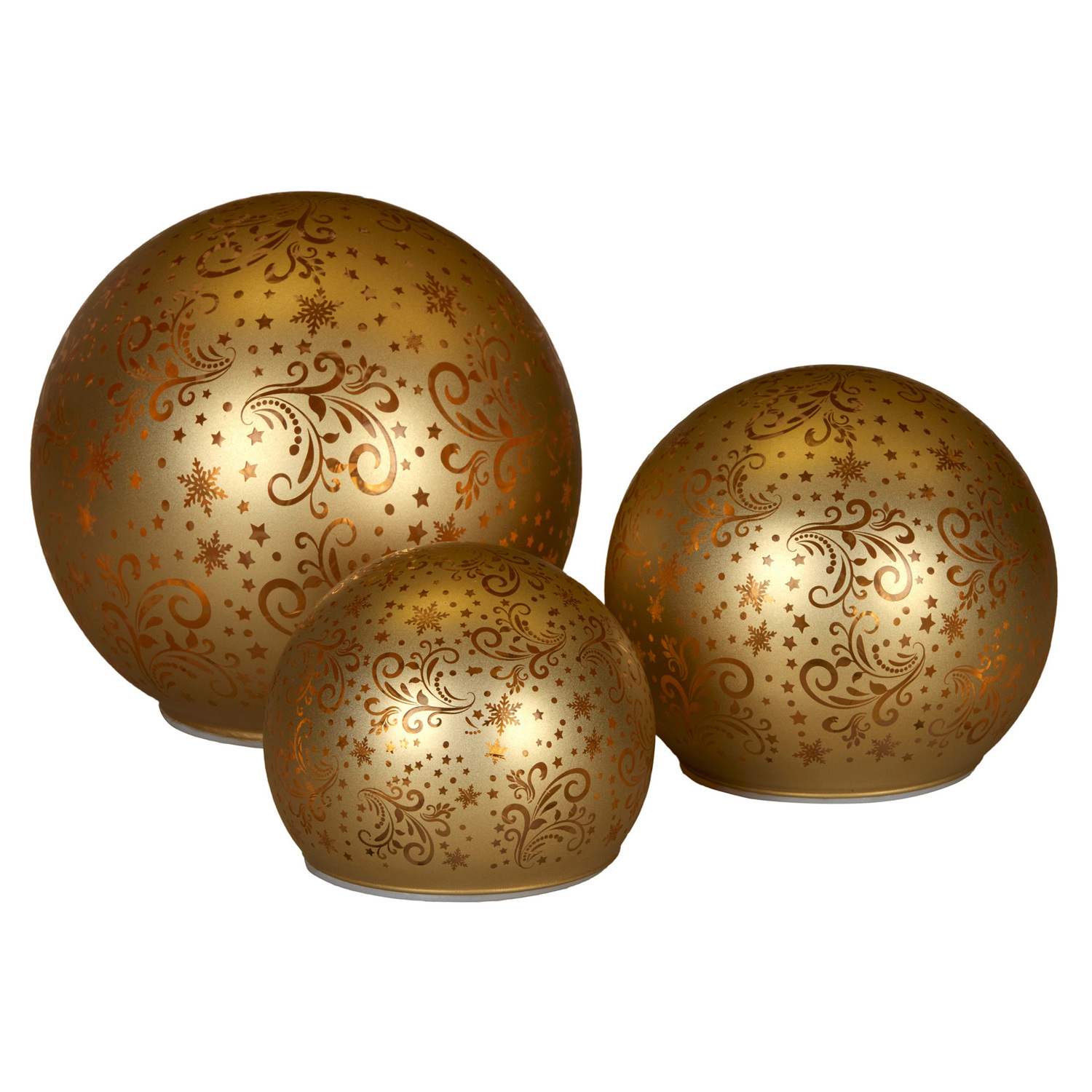 3 Piece Linden Glass Spheres Christmas Ornament