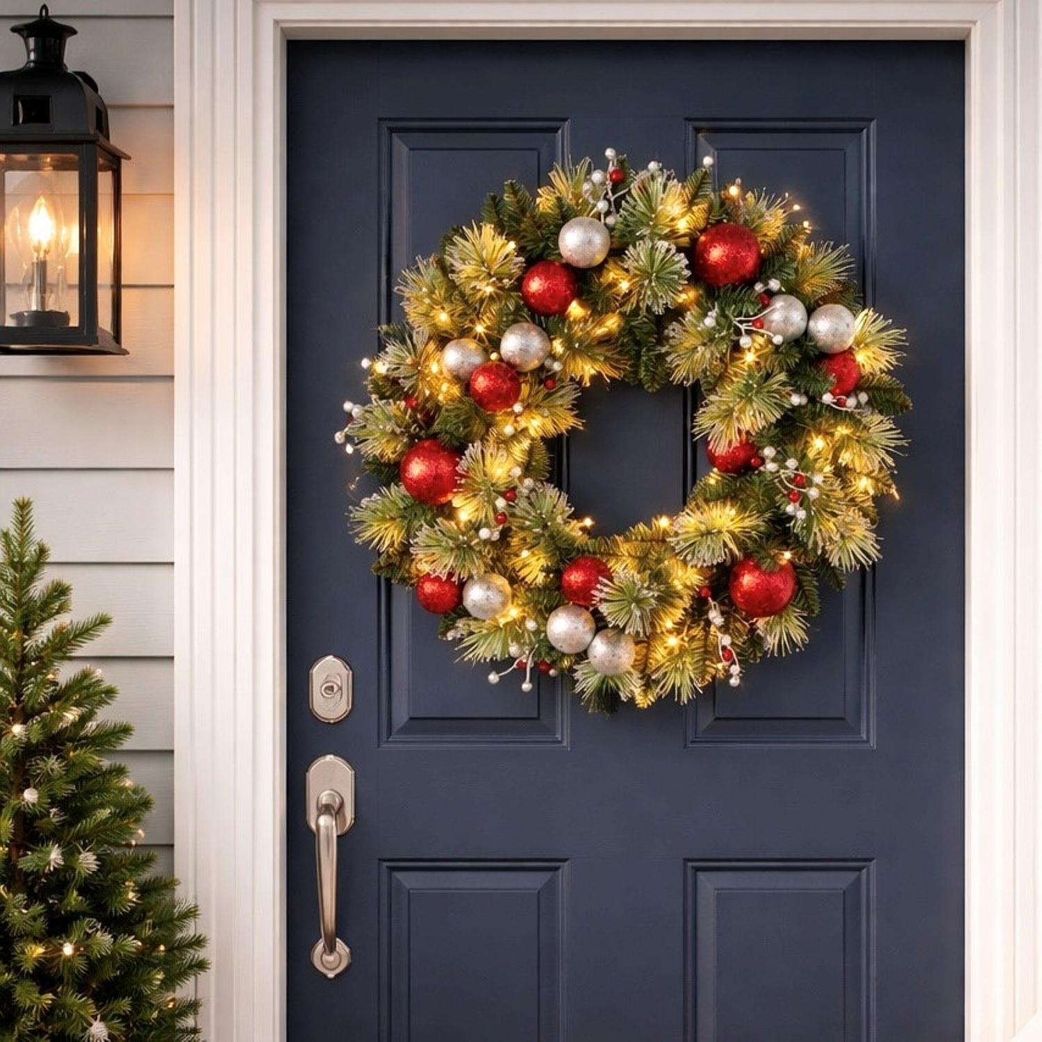 Rosa LED Christmas Wreath