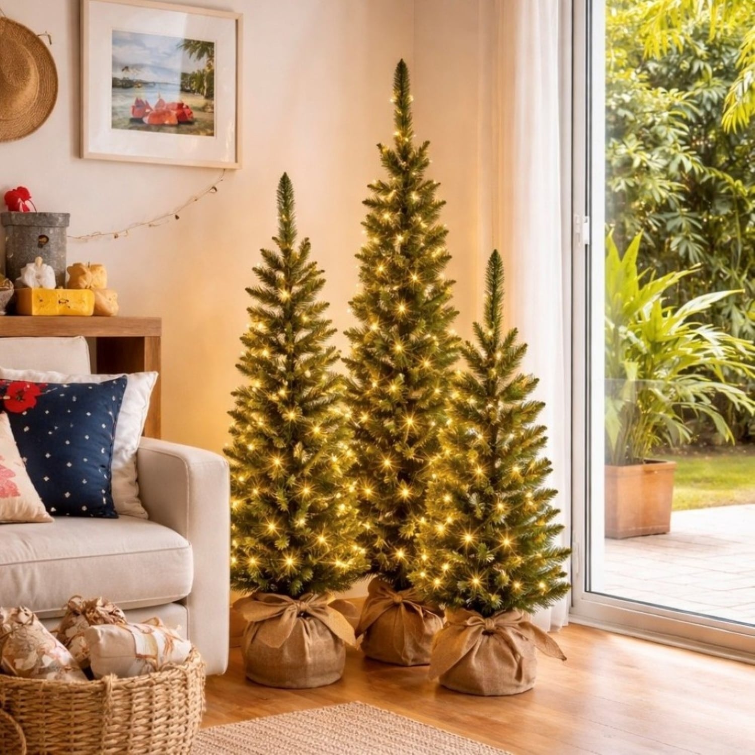 3 Piece Noelleve LED Christmas Tree Set