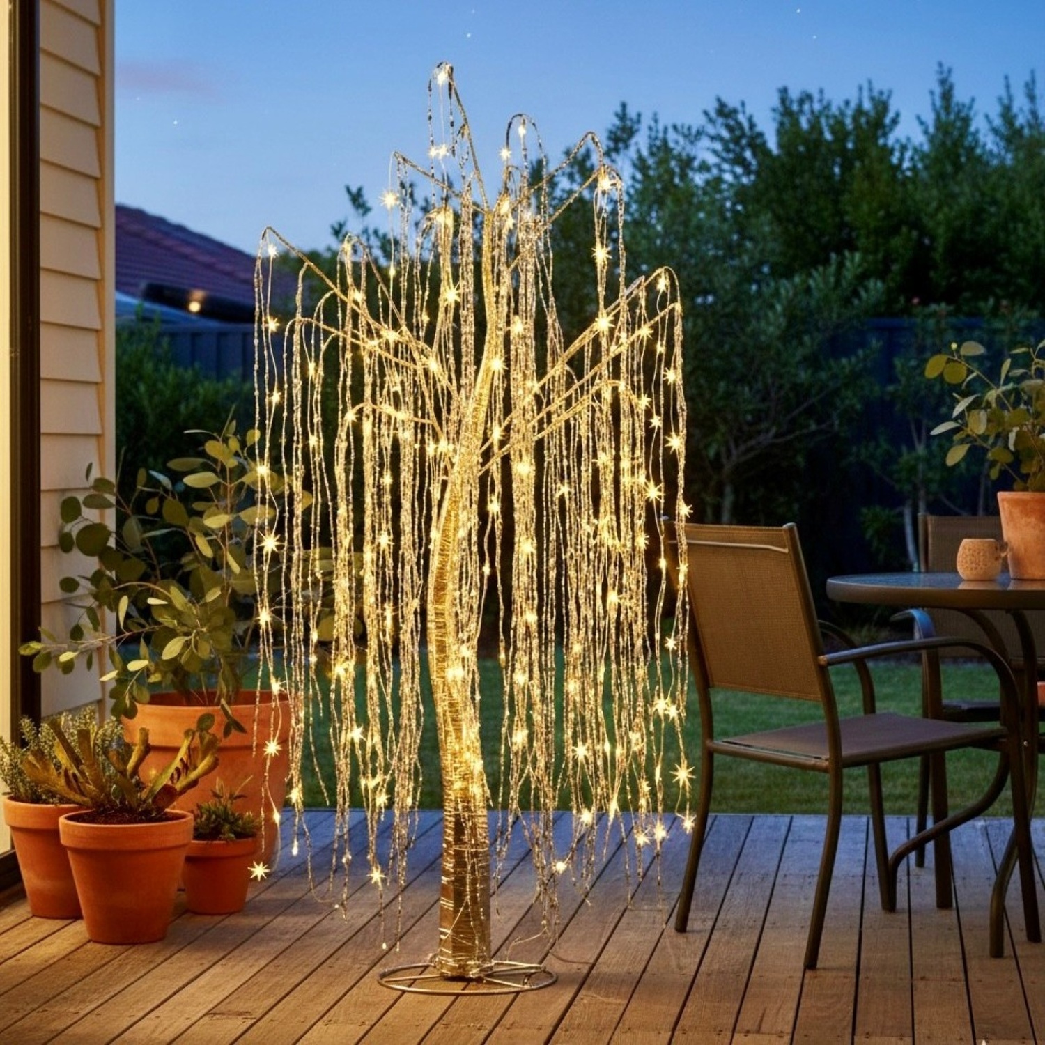 120cm Silver Polarisse LED Willow Christmas Tree