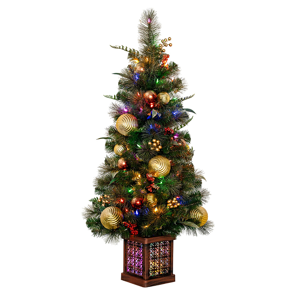 Palmer Deluxe Mountain Pine LED Potted Christmas Tree