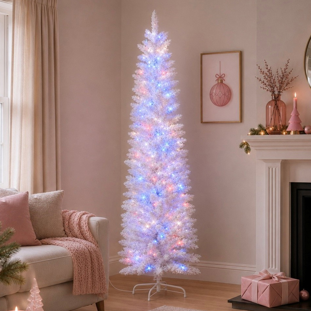 White Asbury Fairy Floss LED Christmas Tree