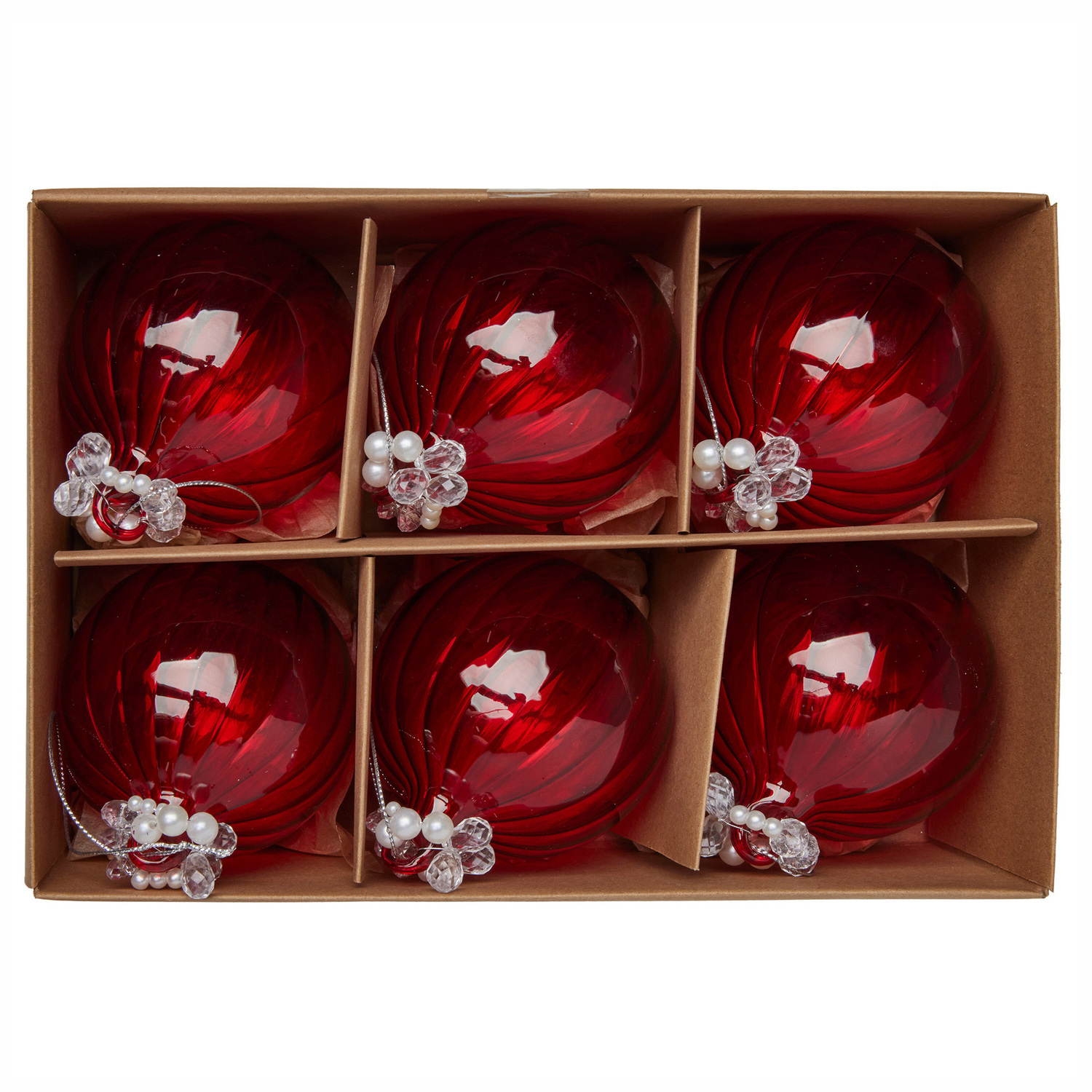 Red Glass with Jewels Baubles