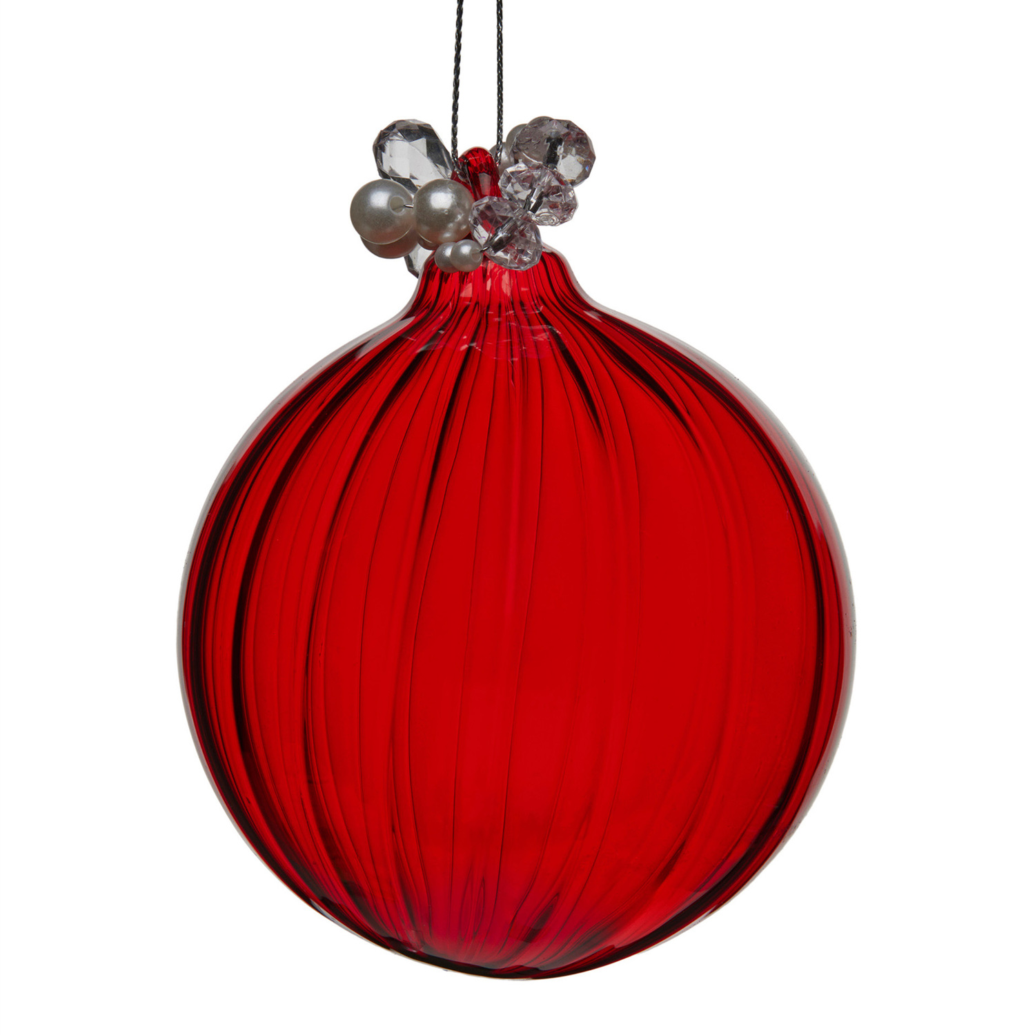Red Glass with Jewels Baubles