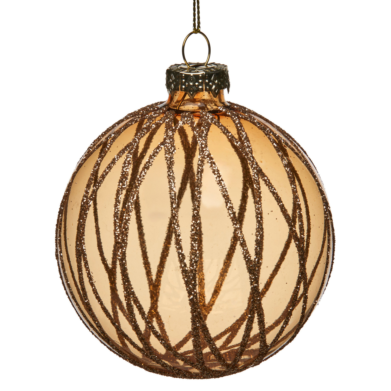 Gold Glittered Glass Baubles