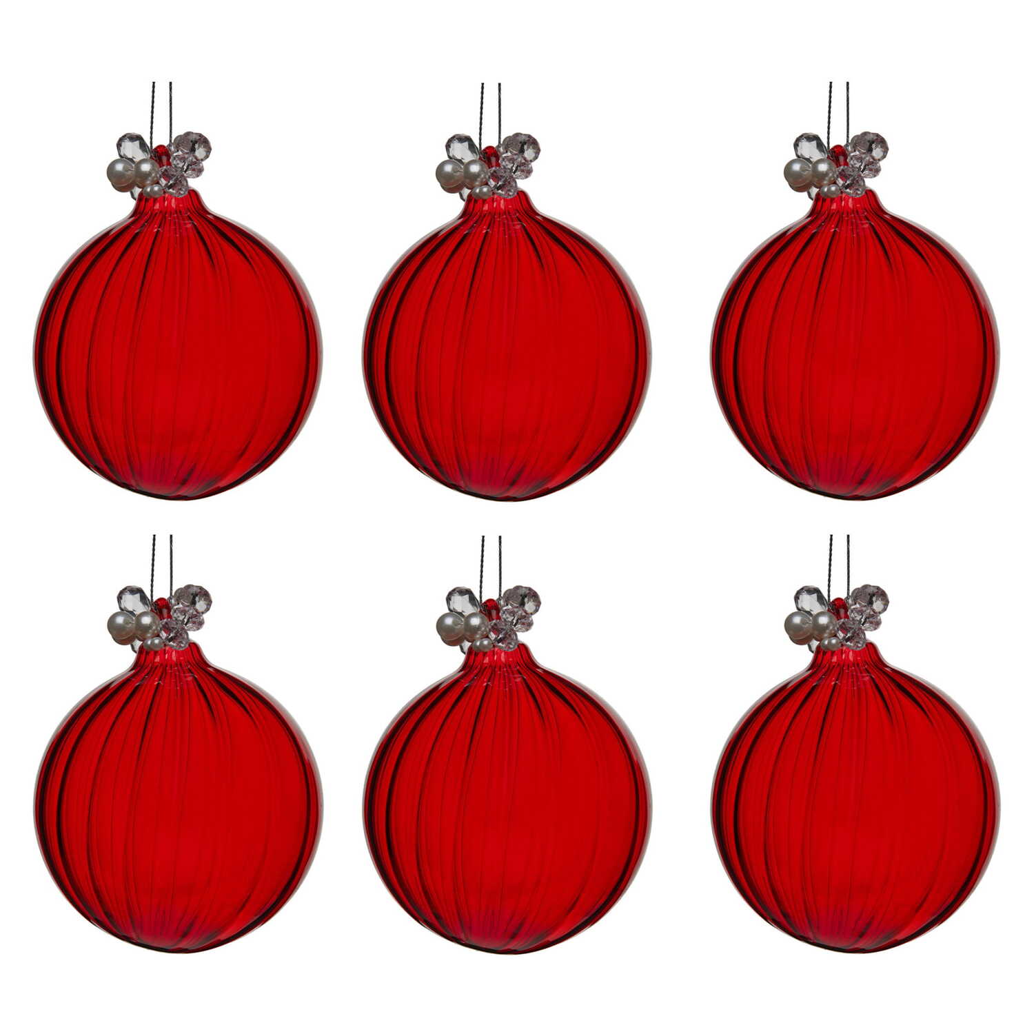 Red Glass with Jewels Baubles