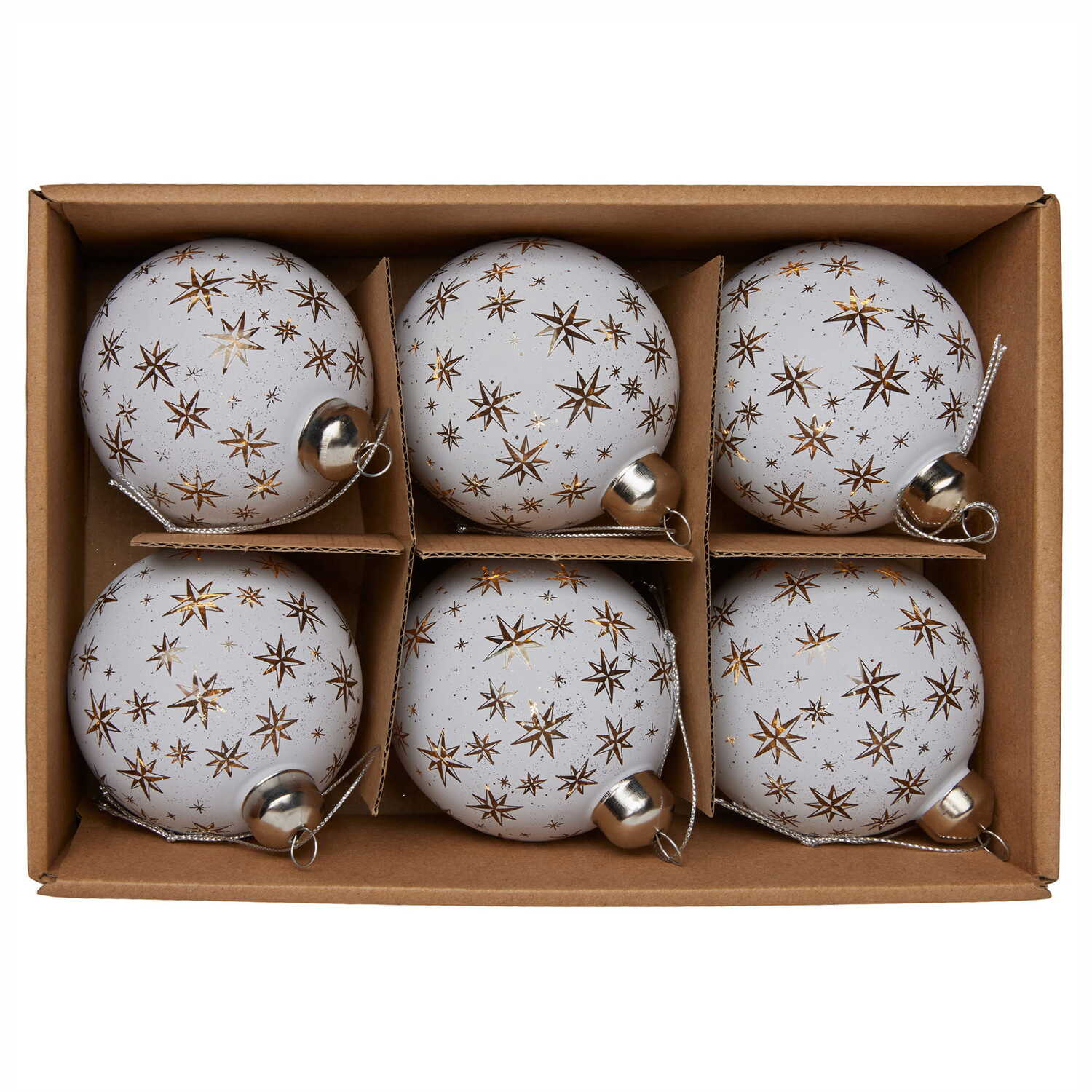 Gold Stars Glass Baubles