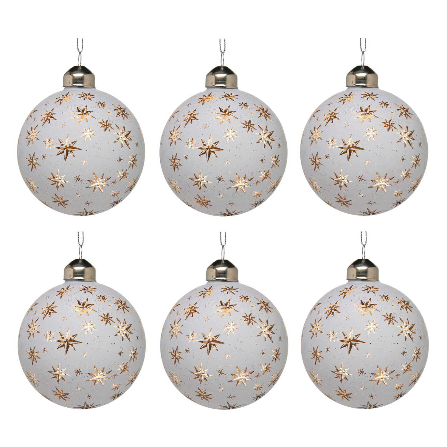 Gold Stars Glass Baubles