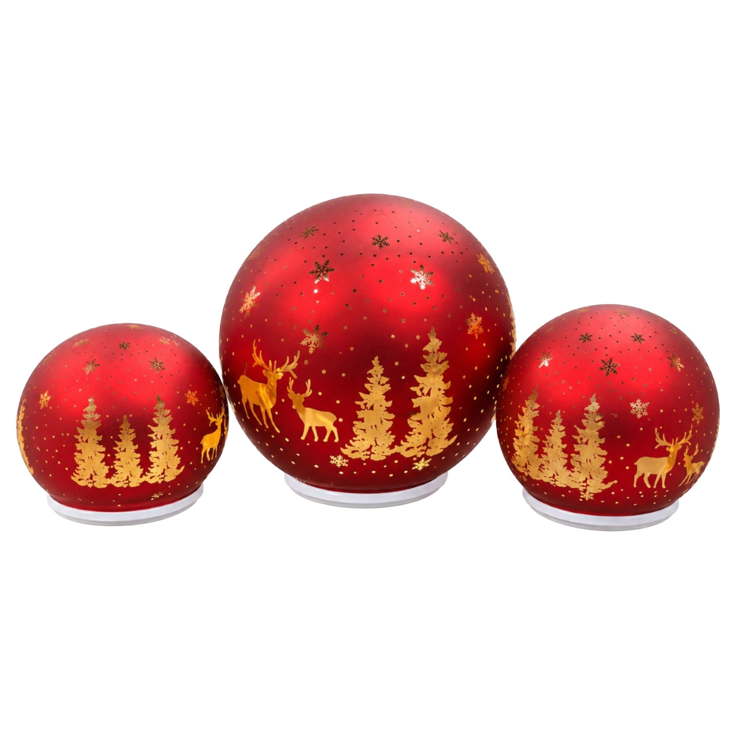 3 Piece Silva Rotating Spheres Christmas Ornament Set