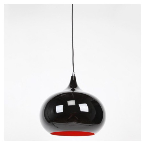 Mini Kirke 1 Light Pendant in Black Luminous Red