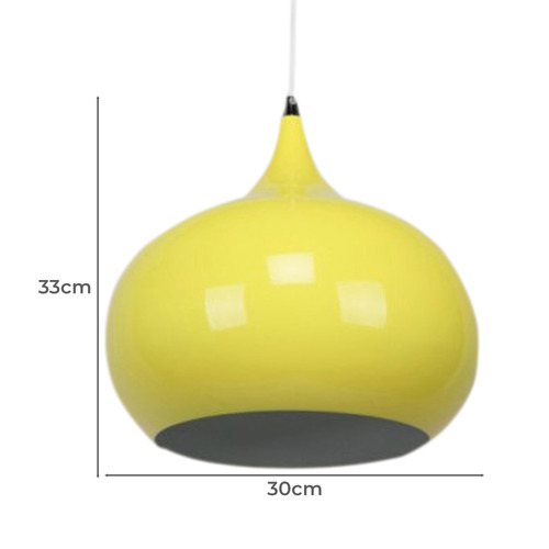 Luminous Yellow Sellicks 1 Light Metal Pendant