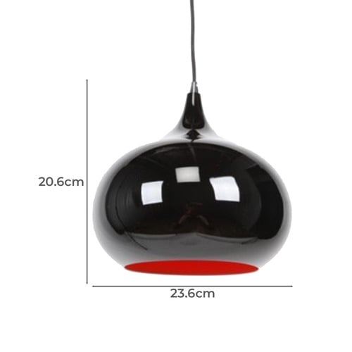 Mini Kirke 1 Light Pendant in Black Luminous Red