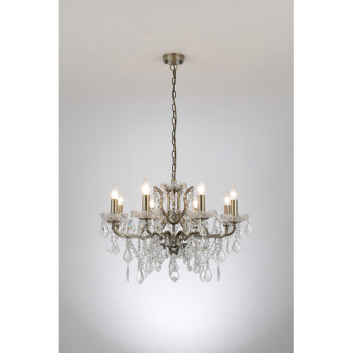 Tamara Iron & Glass 8 Light Chandelier