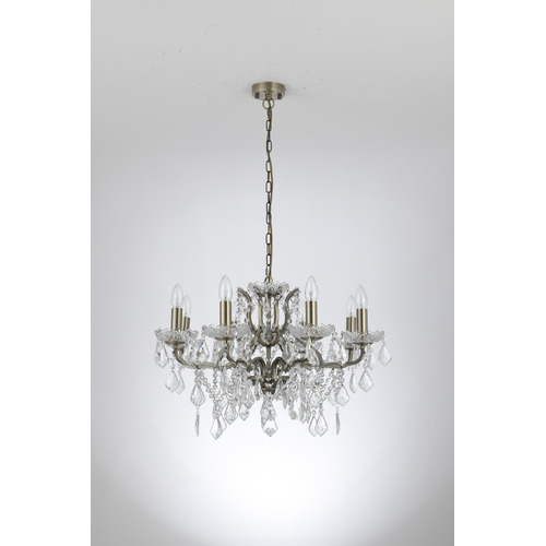 Tamara Iron & Glass 8 Light Chandelier