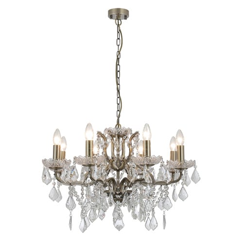 Tamara Iron & Glass 8 Light Chandelier