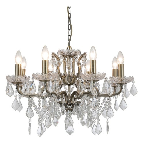 Tamara Iron & Glass 8 Light Chandelier