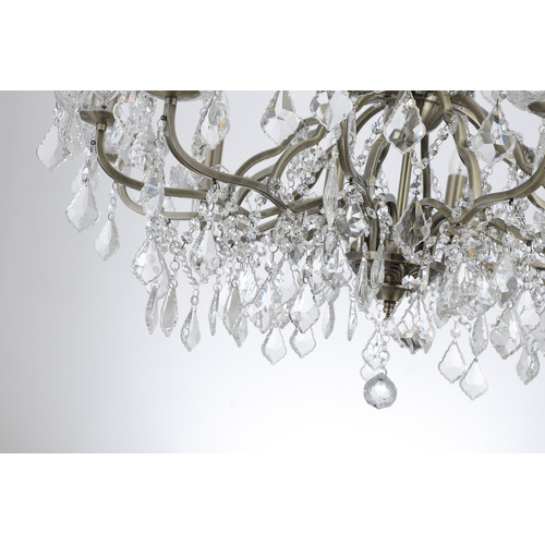 Tamara Iron & Glass 12 Light Chandelier