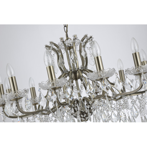 Tamara Iron & Glass 12 Light Chandelier
