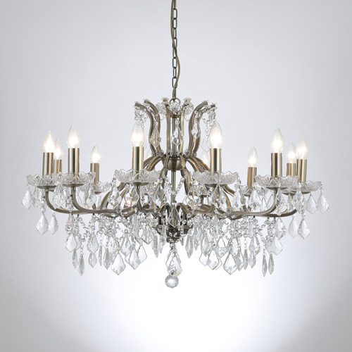 Tamara Iron & Glass 12 Light Chandelier