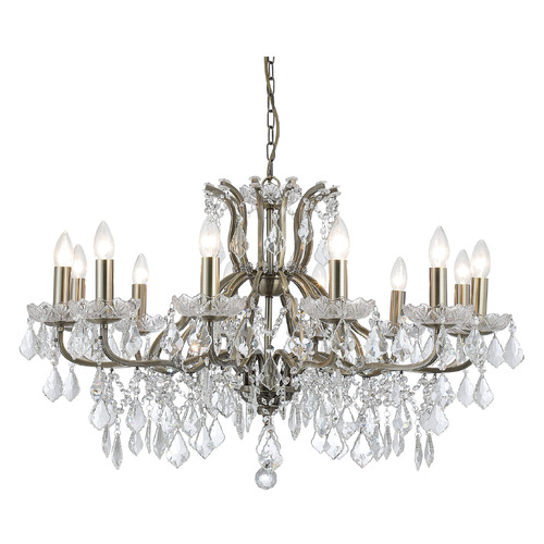 Tamara Iron & Glass 12 Light Chandelier