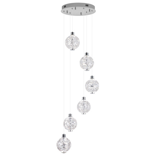 Bridget Iron & Glass 6 Light Pendant