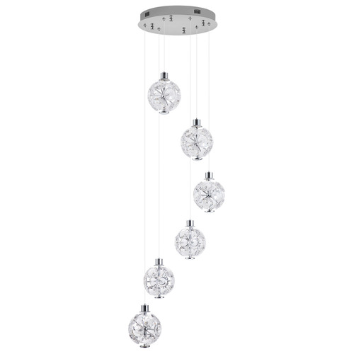 Bridget Iron & Glass 6 Light Pendant