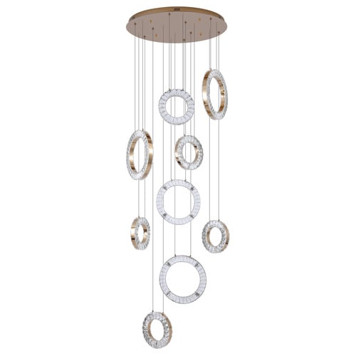 Natalie Iron & Glass 9 Light Pendant