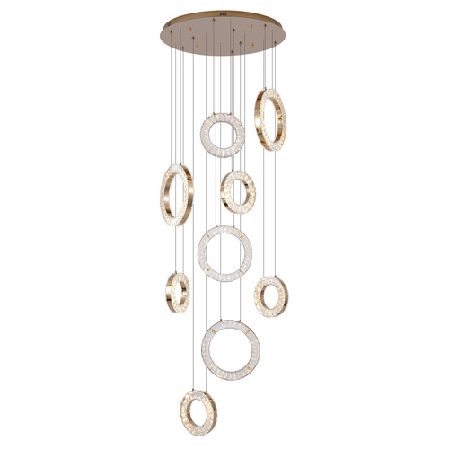Natalie Iron & Glass 9 Light Pendant