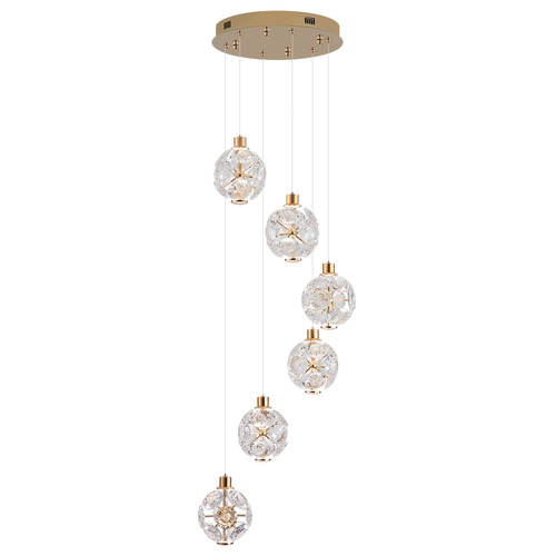 Bridget Iron & Glass 6 Light Pendant