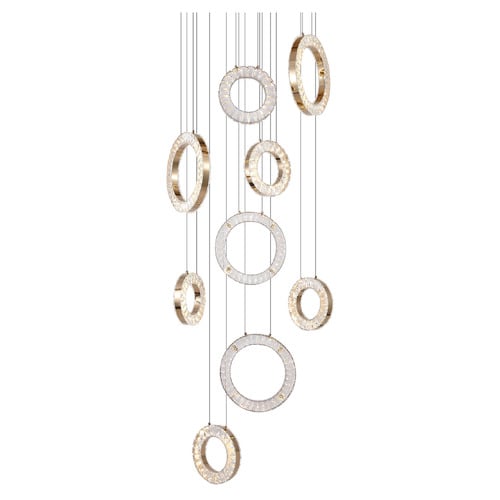 Natalie Iron & Glass 9 Light Pendant