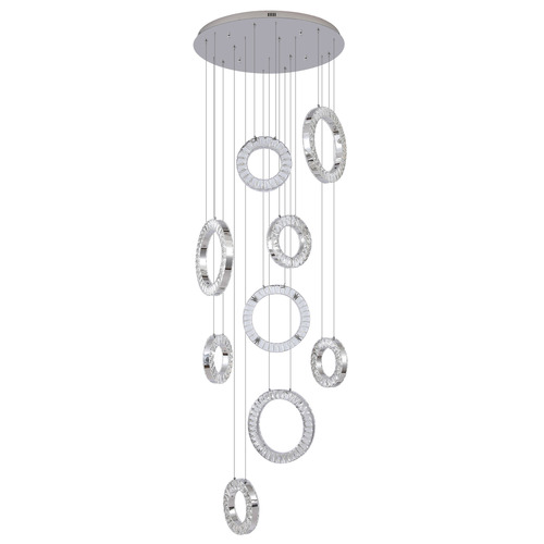 Natalie Iron & Glass 9 Light Pendant