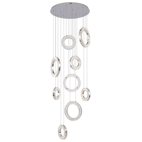Natalie Iron & Glass 9 Light Pendant