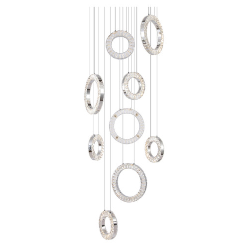 Natalie Iron & Glass 9 Light Pendant