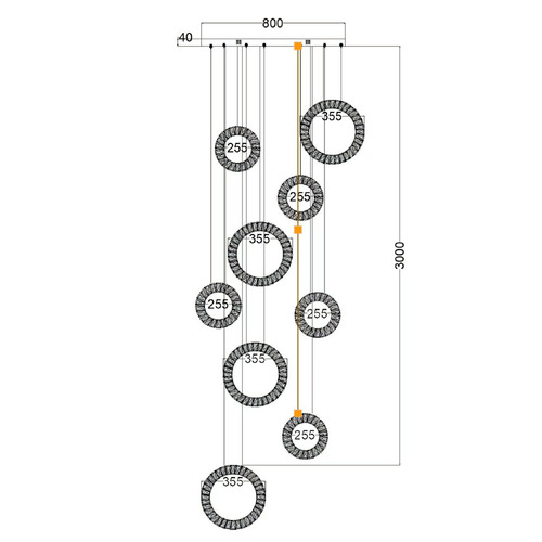 Natalie Iron & Glass 9 Light Pendant