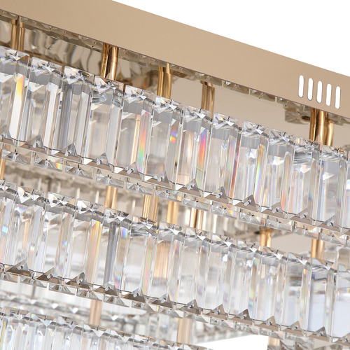 Brio Iron & Crystal Square Flush Mount Ceiling Light