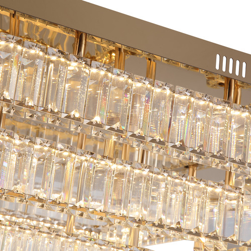 Brio Iron & Crystal Square Flush Mount Ceiling Light