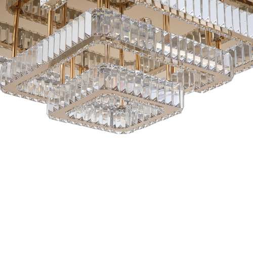 Brio Iron & Crystal Square Flush Mount Ceiling Light