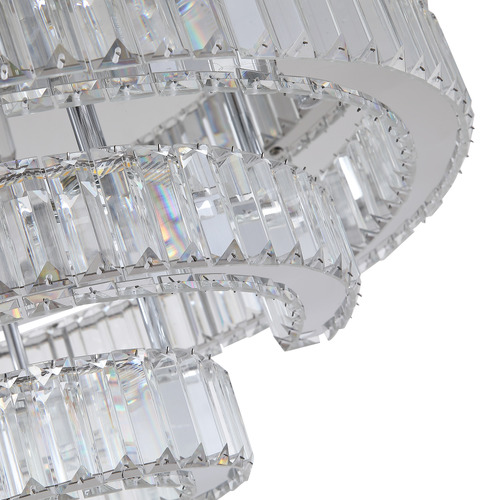Brio Iron & Round Crystal Flush Mount Ceiling Light