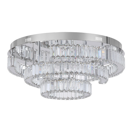 Brio Iron & Round Crystal Flush Mount Ceiling Light