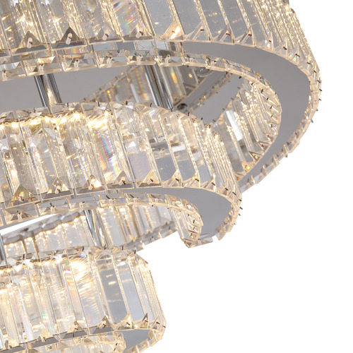 Brio Iron & Round Crystal Flush Mount Ceiling Light