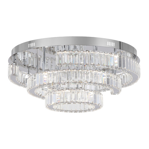 Brio Iron & Round Crystal Flush Mount Ceiling Light