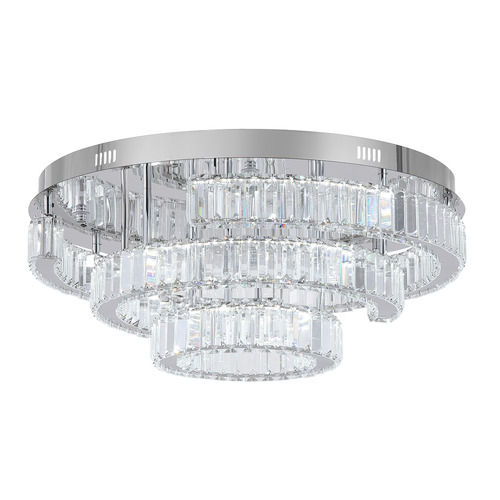 Brio Iron & Round Crystal Flush Mount Ceiling Light