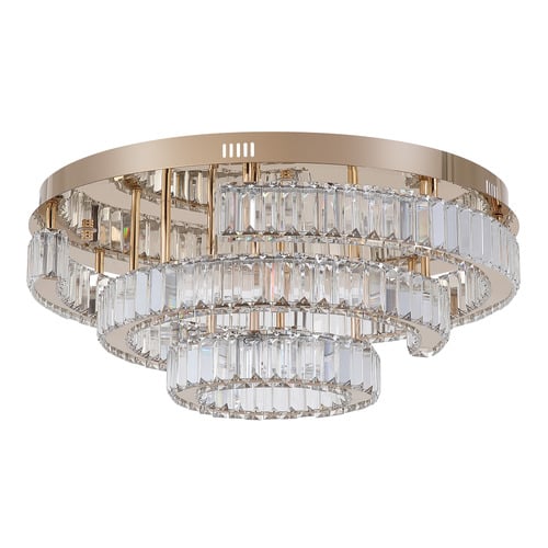 Brio Iron & Round Crystal Flush Mount Ceiling Light