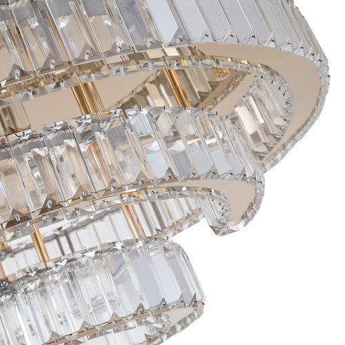 Brio Iron & Round Crystal Flush Mount Ceiling Light