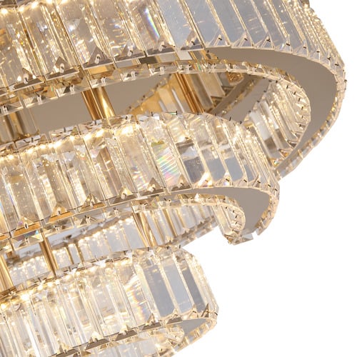 Brio Iron & Round Crystal Flush Mount Ceiling Light