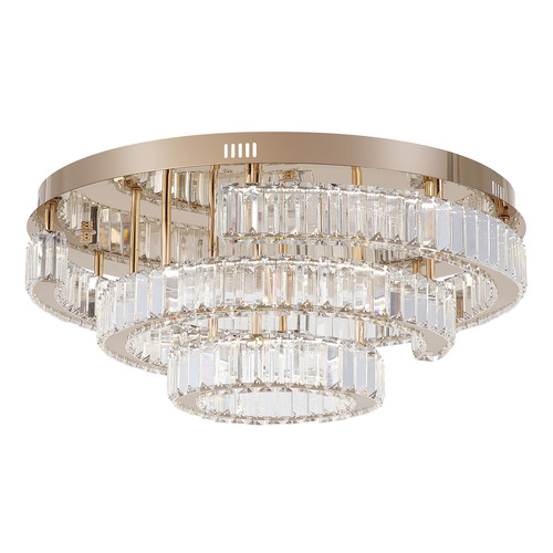 Brio Iron & Round Crystal Flush Mount Ceiling Light