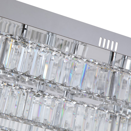 Brio Iron & Crystal Square Flush Mount Ceiling Light