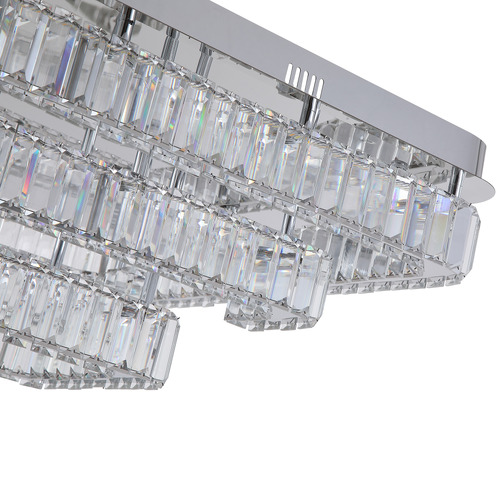 Brio Iron & Crystal Square Flush Mount Ceiling Light