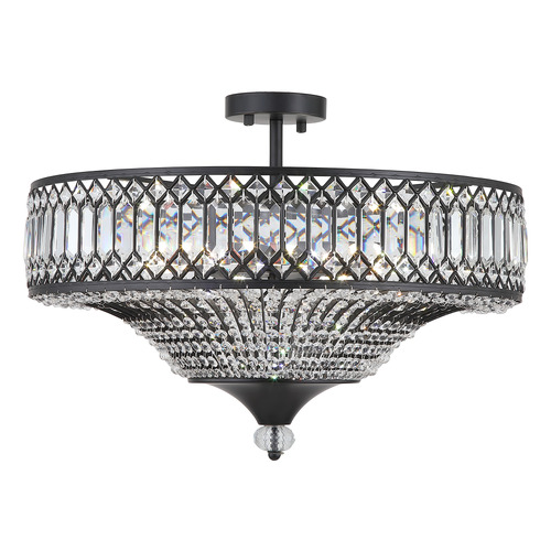 Quade Iron & Crystal Flush Mount Ceiling Light