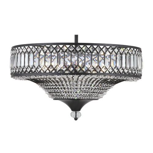 Quade Iron & Crystal Flush Mount Ceiling Light